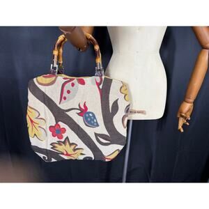 Handmade One of  Kind Large Purse Leaves & Flowers Satchel, Pouch Tote Unique